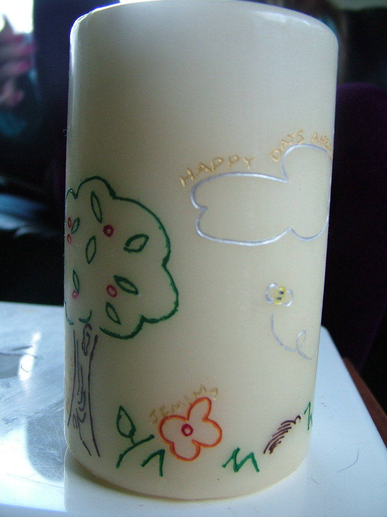Family Candle Engraved and painted candle for my friend's … Flickr