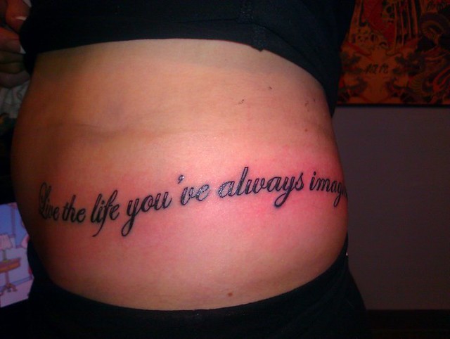 hip script tattoo by Wes Fortier a photo on Flickriver