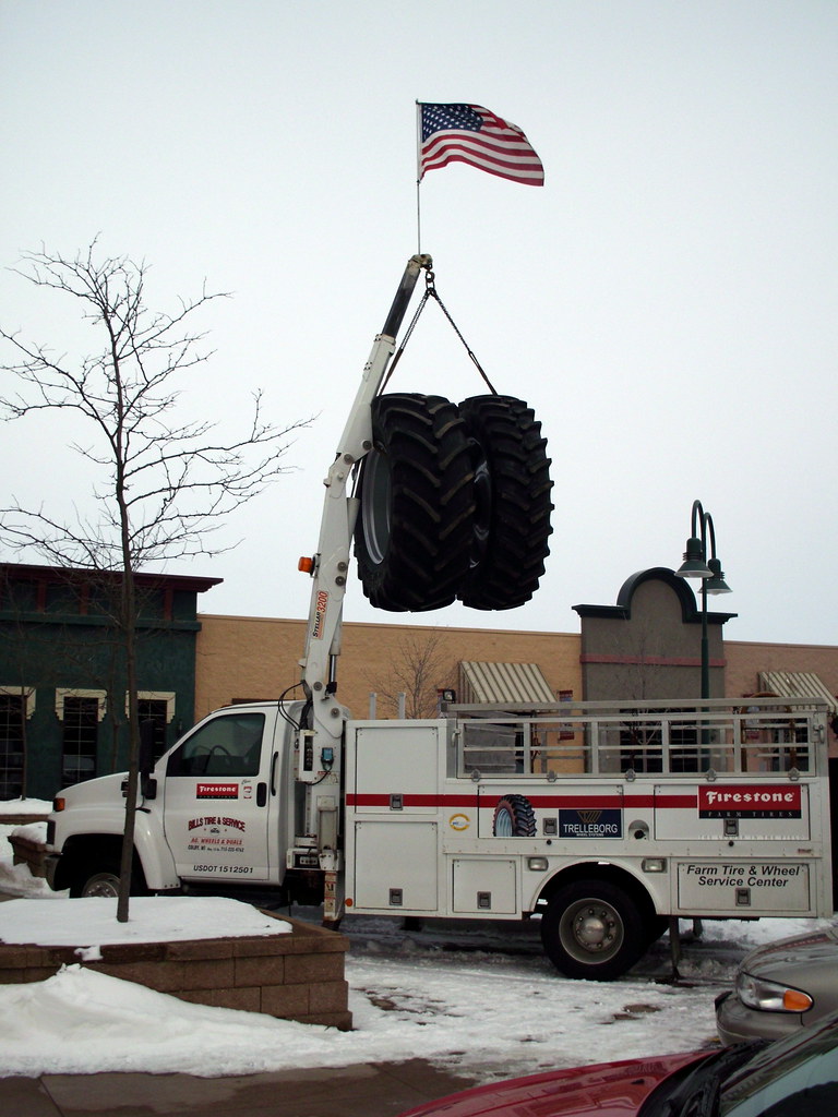 Ag Tires Suspended Above A Bill's Tire & Service Truck. Flickr