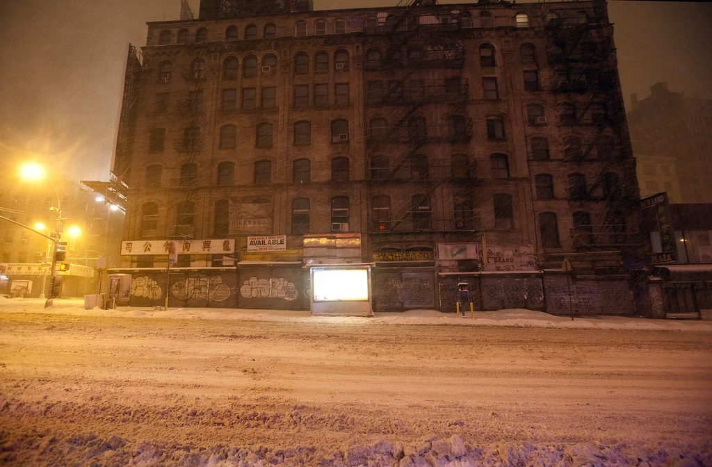 Chinatown NYC abandoned building, Canal Street, in the sno… Flickr
