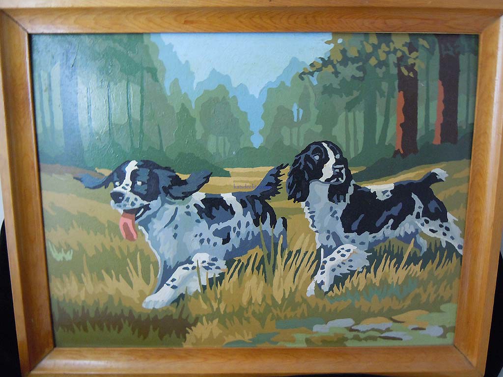 Vintage Paint by Number; Dogs on the Hunt 2. Kat Lorimor Flickr