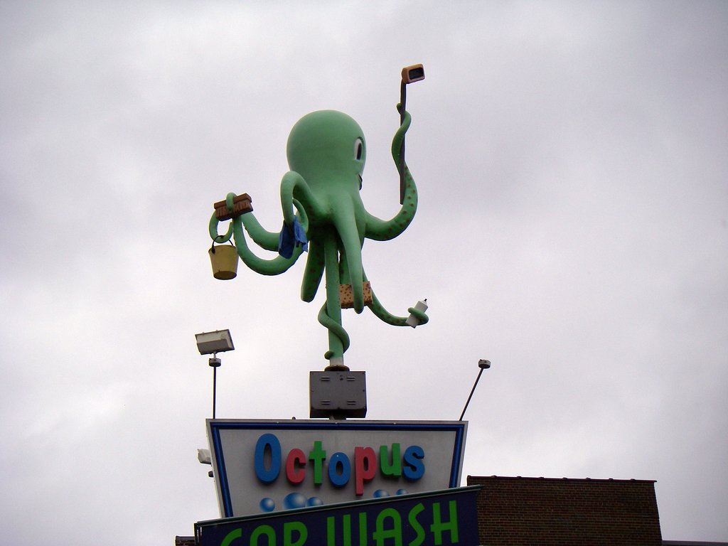 Sign Octopus Car Wash; Madison, Wisconsin tofightfortheright Flickr