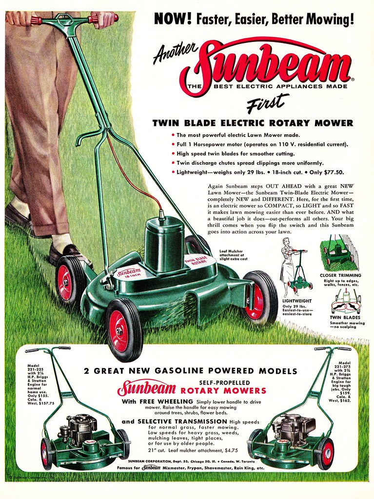 Did You Know that Sunbeam Made Lawnmowers? "Life" magazine… Flickr