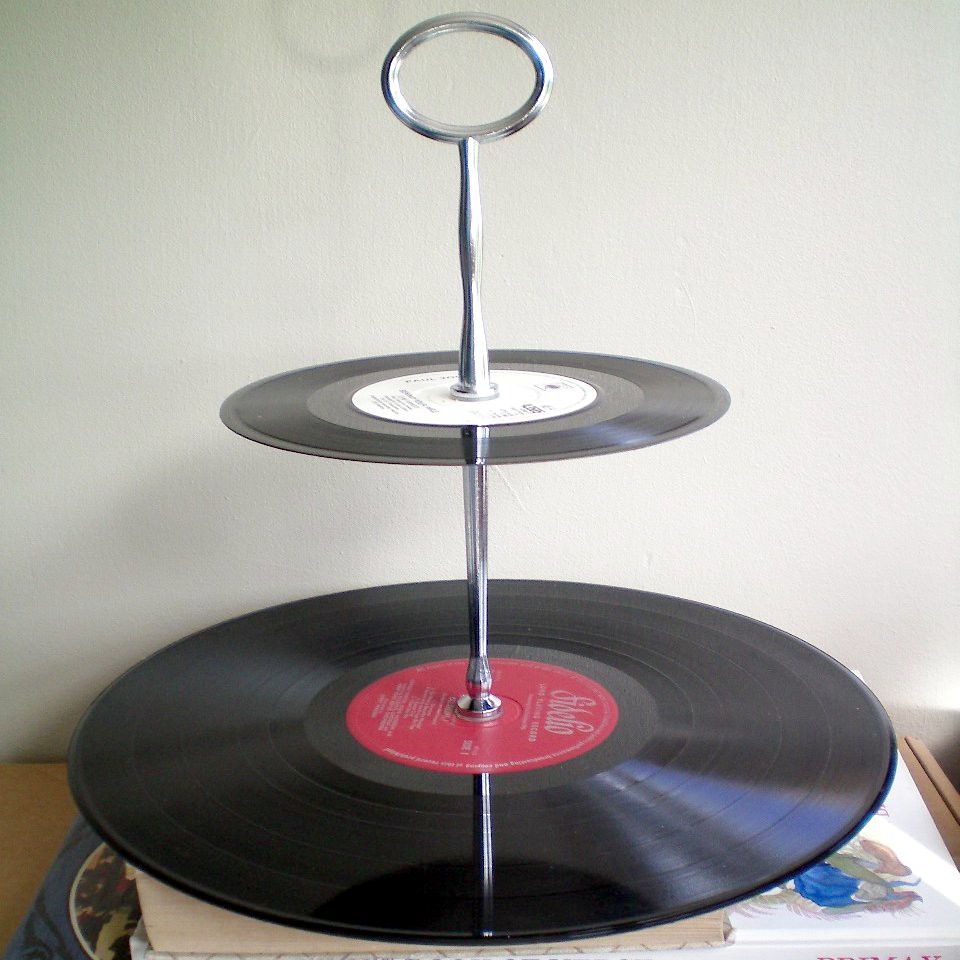 Recycled Vinyl Record Cake Stand Crystal Silver Flickr