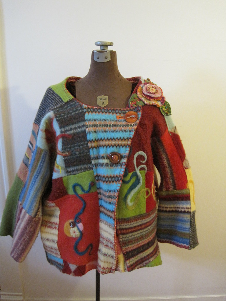 Needle felted sweater jacket I made this jacket from thrif… Flickr