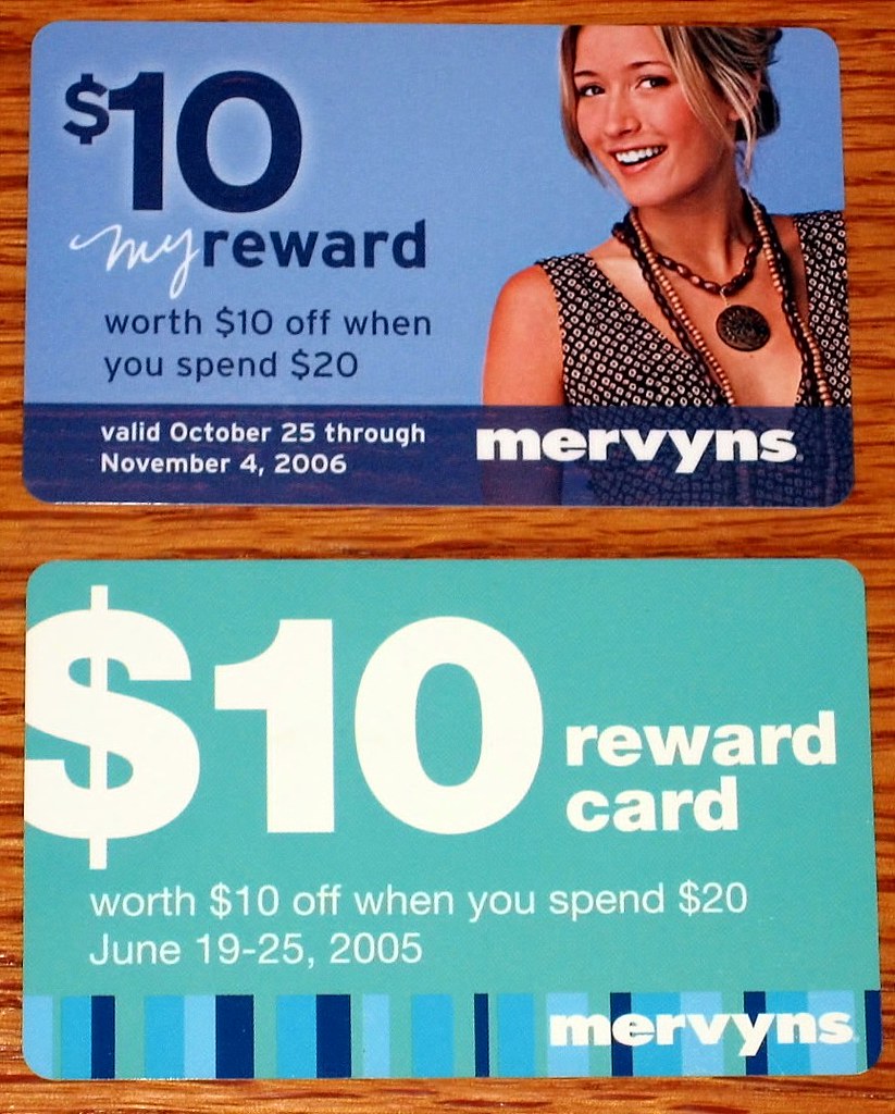 Mervyns 10 Dollars Off Cards a photo on Flickriver