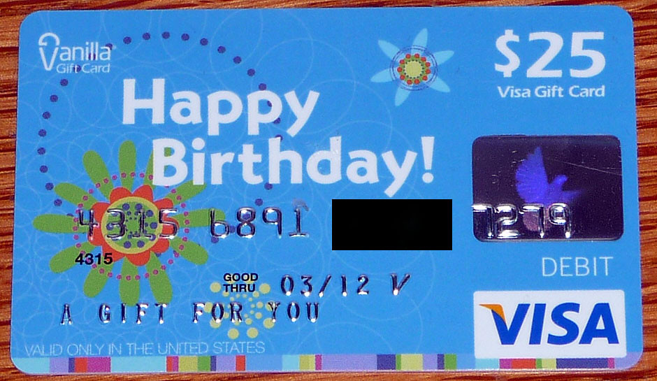 Blue Vanilla Happy Birthday Visa Gift Card David Valenzuela Flickr