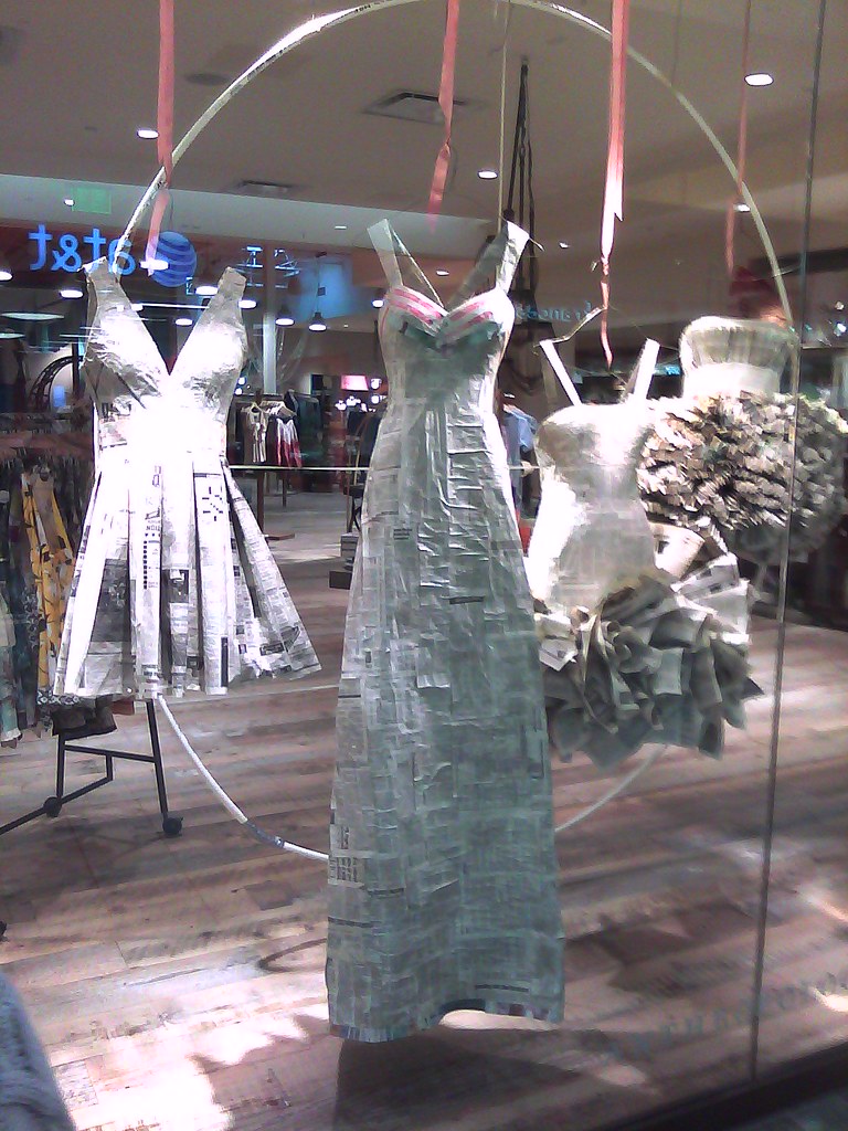 Newspaper dresses At a shop in Eastview Mall these dresses… Flickr
