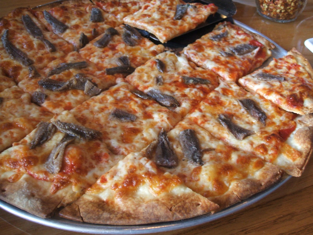 Anchovy pizza At Buck and Honey's. jumbledpile Flickr