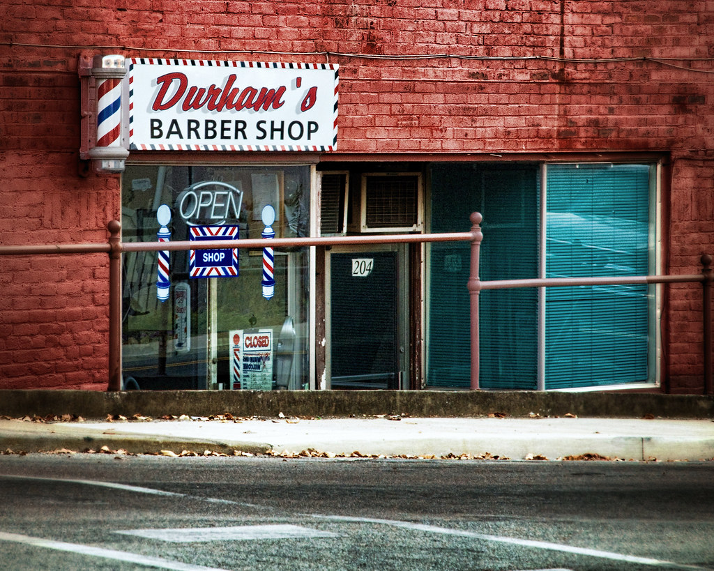 Durhams Barber Shop An old school barber shop in Glasgow, … Marion Brite Flickr
