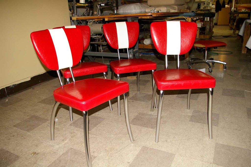 Reupholstered Daystrom chairs These vintage kitchen chairs… Flickr