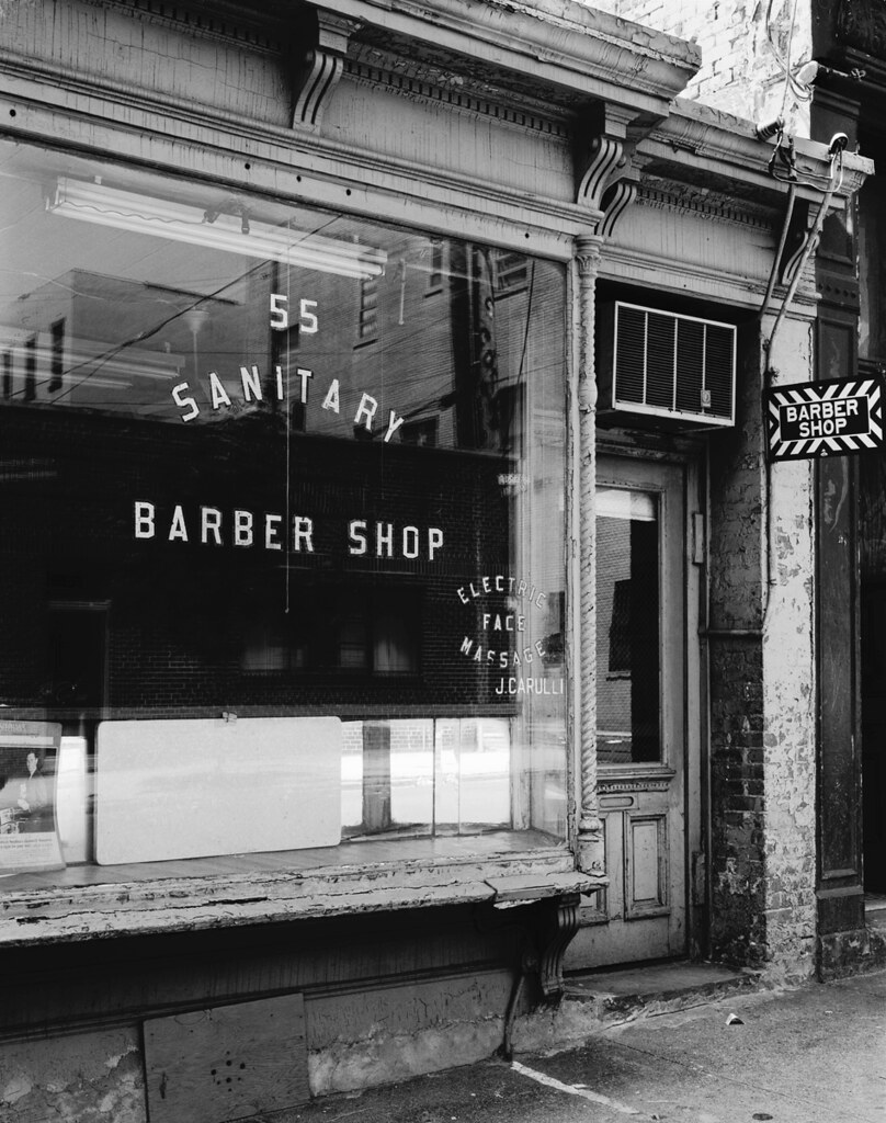 Sanitary Barber Shop, Hoboken, New Jersey, 1980s Carl Burton Flickr