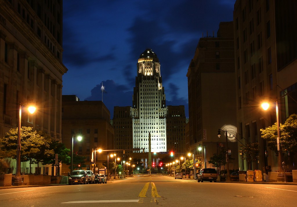 Downtown Buffalo, NY on a hot July evening. Buffalo's … Flickr
