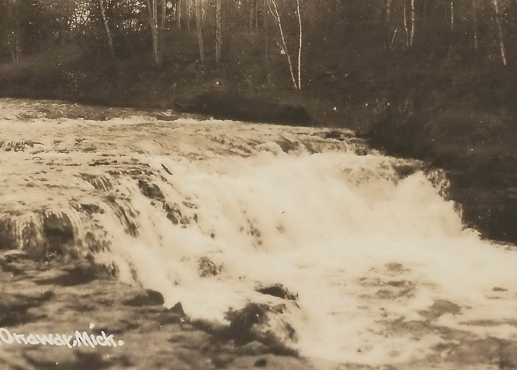 NE Onaway MI RPPC TROUT COUNTRY Ocqueoc River 1930s Fast W… Flickr