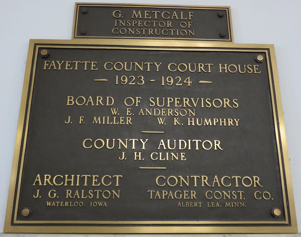 Fayette County Courthouse Plaque (West Union, Iowa) Flickr