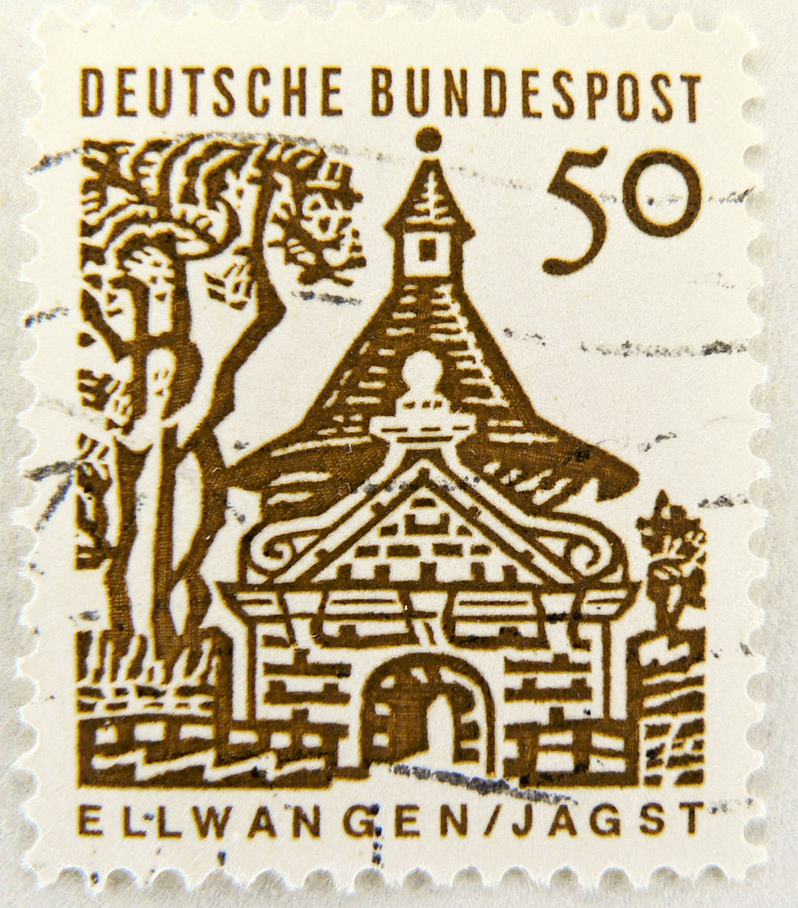 stamp Germany 50 pf Ellwangen Jagst timbre Allemagne selo … Flickr