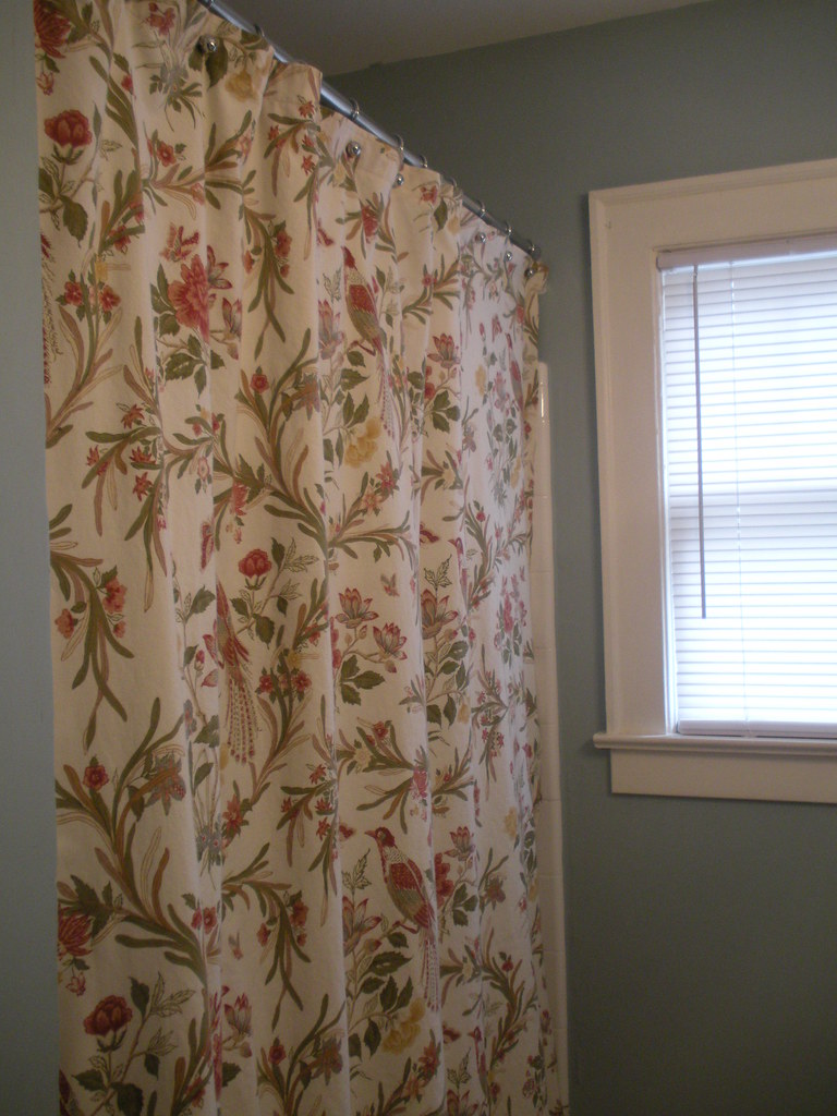 bathroom after An old duvet cover from Goodwill experience… Flickr