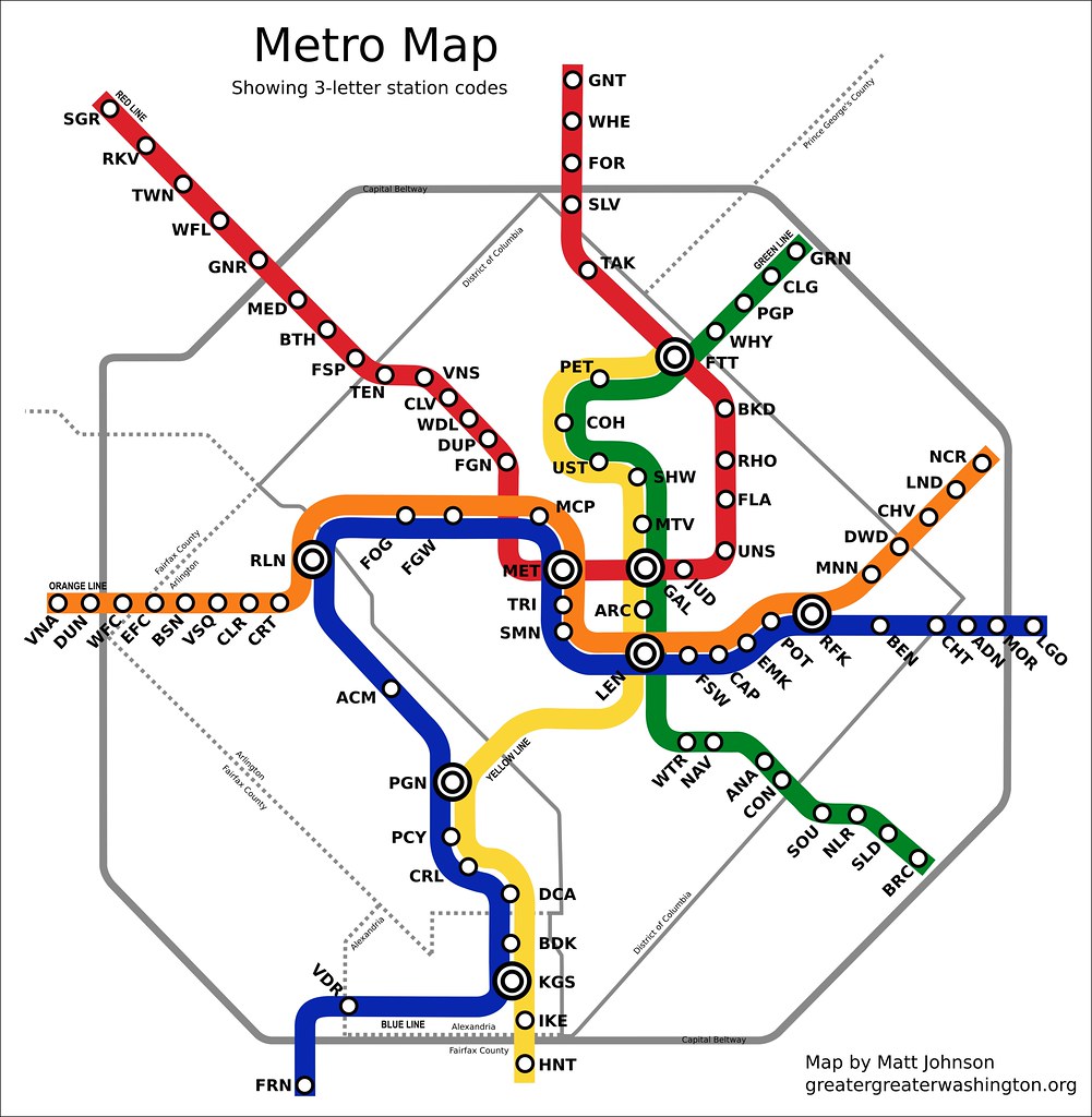 Metro Map Station Codes This map shows potential 3letter… Flickr