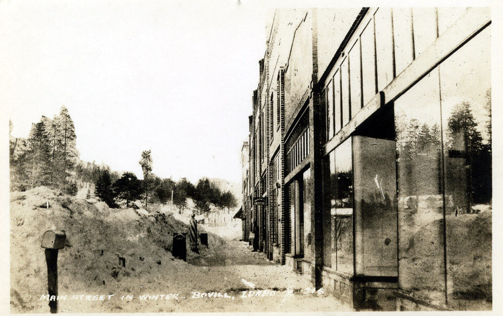 Main Street in Winter, circa 1930 Bovill, Idaho a photo on Flickriver