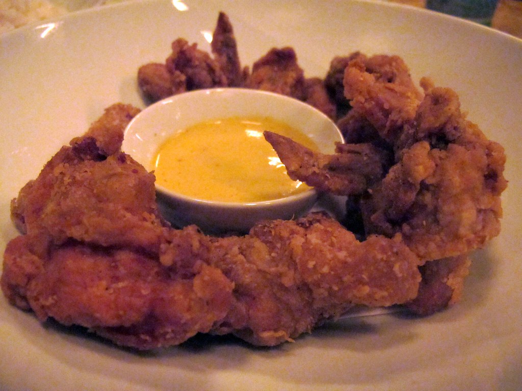 Fried baby chicken, kimchi mayo mutemonkey Flickr