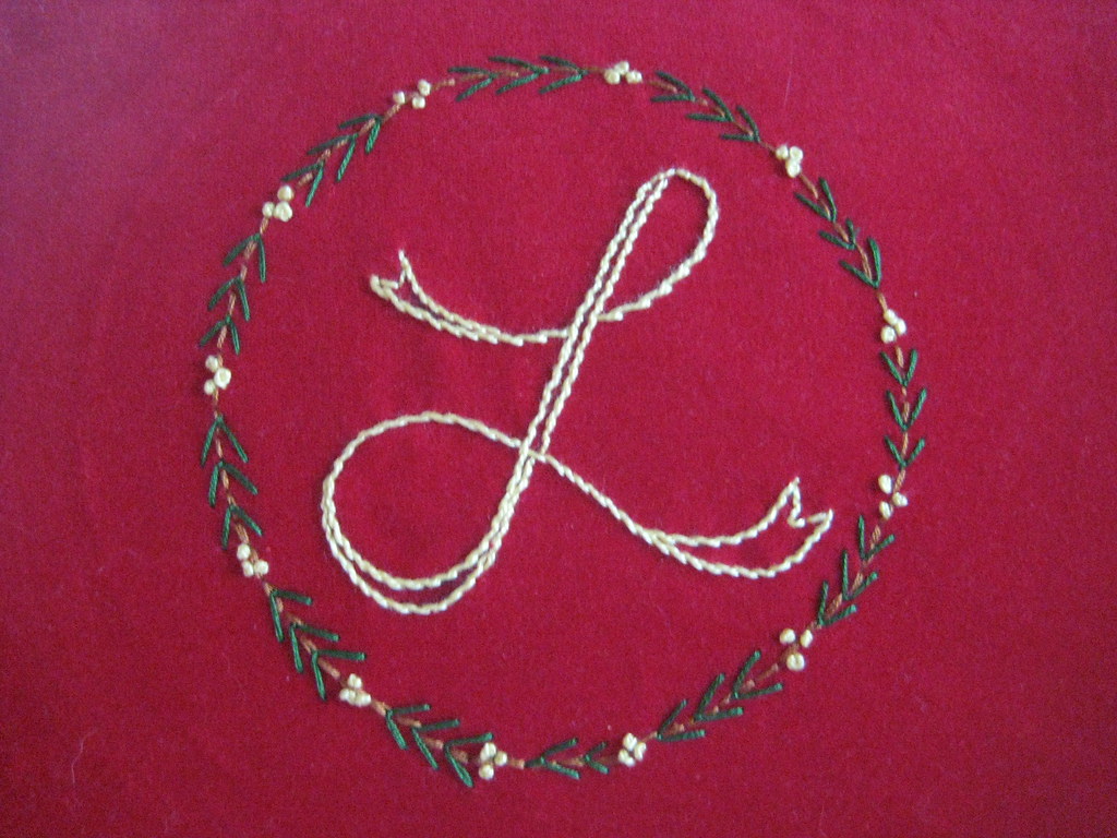 "L" Monogrammed Pillow Really like the embroidery, wish I … Flickr