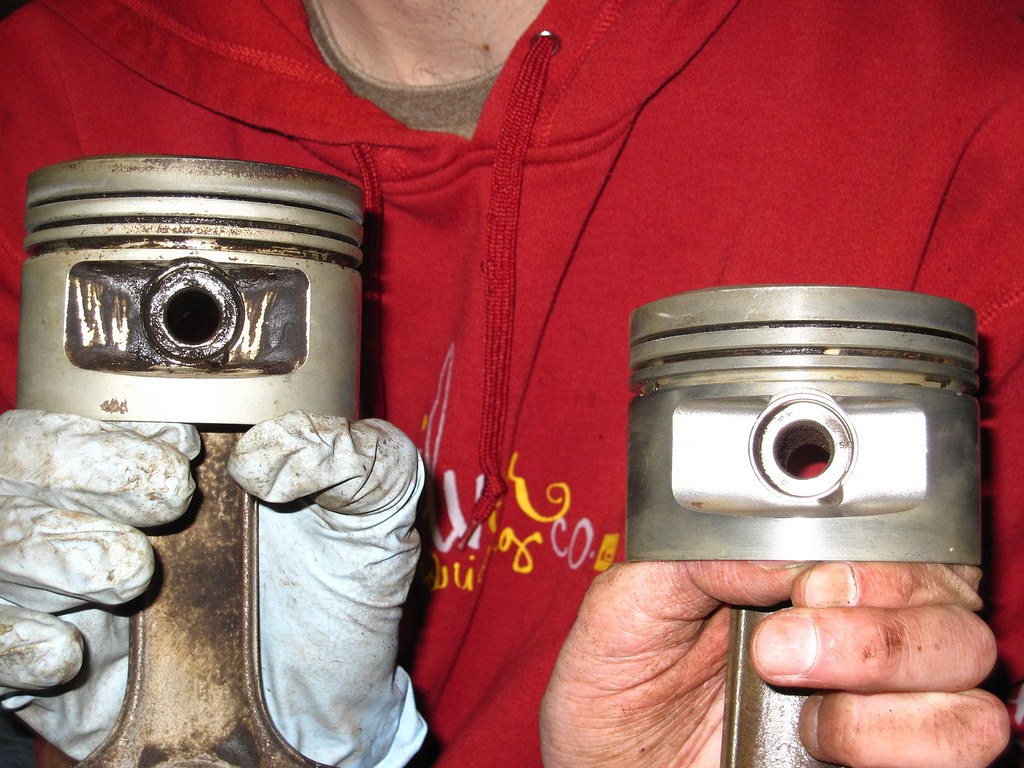 cleaning the carbon buildup off the pistons dirty vs clean… Flickr