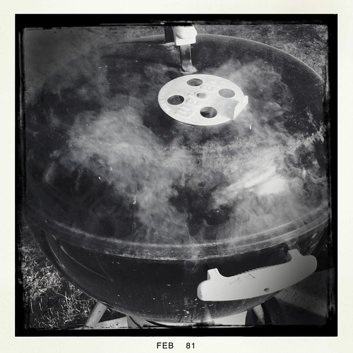 kettle grill smoking some chicken BBQ Junkie Flickr