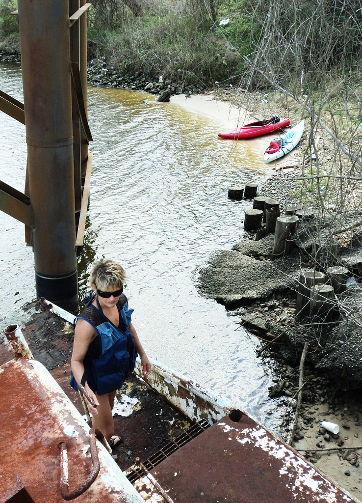 Grounded Houseboat, Through Truss Railroad Bridge, San Jacinto River, Crosby, Texas 0312111223