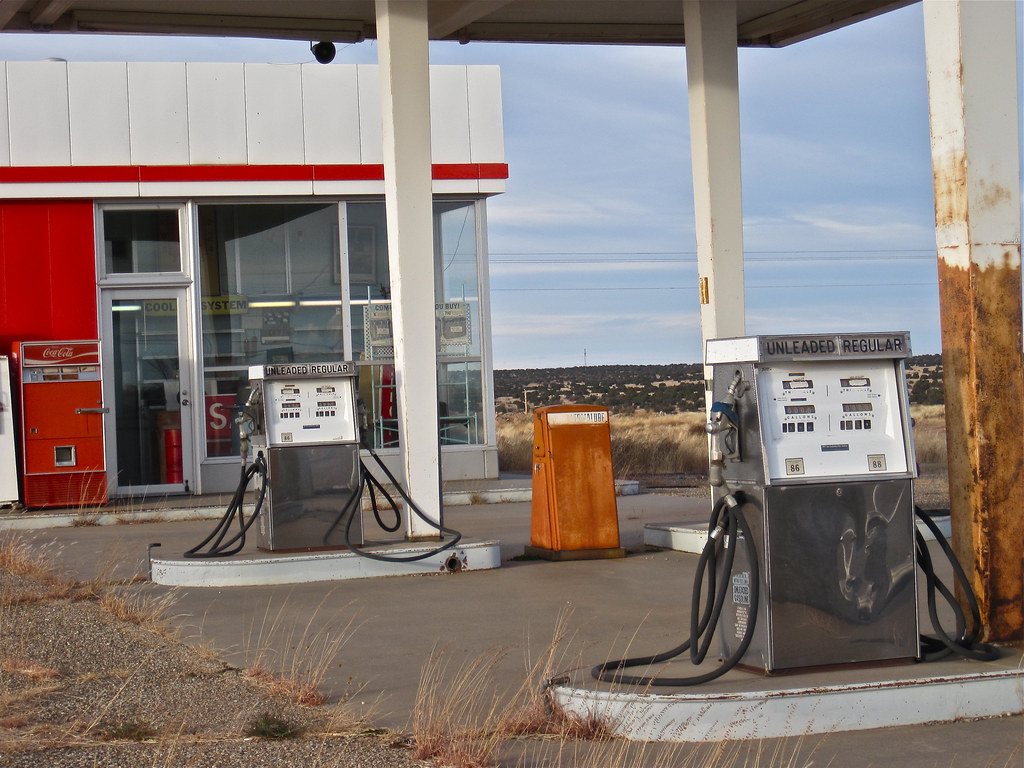 Old Gas Station, Santa Rosa, NM Gas pumps at an abandoned … Flickr