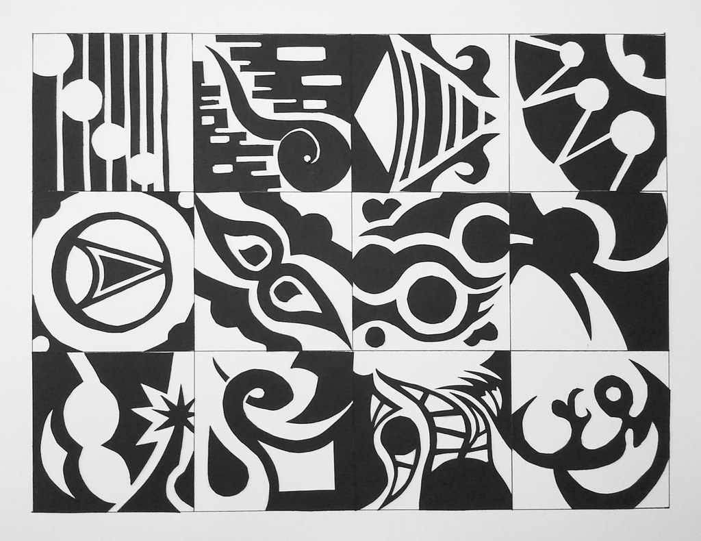 BlackNWhite3 Black construction paper cut out and pasted o… Flickr