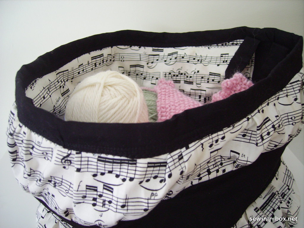 Black and White Music Fabric Knitting Basket Knitting bask… Flickr