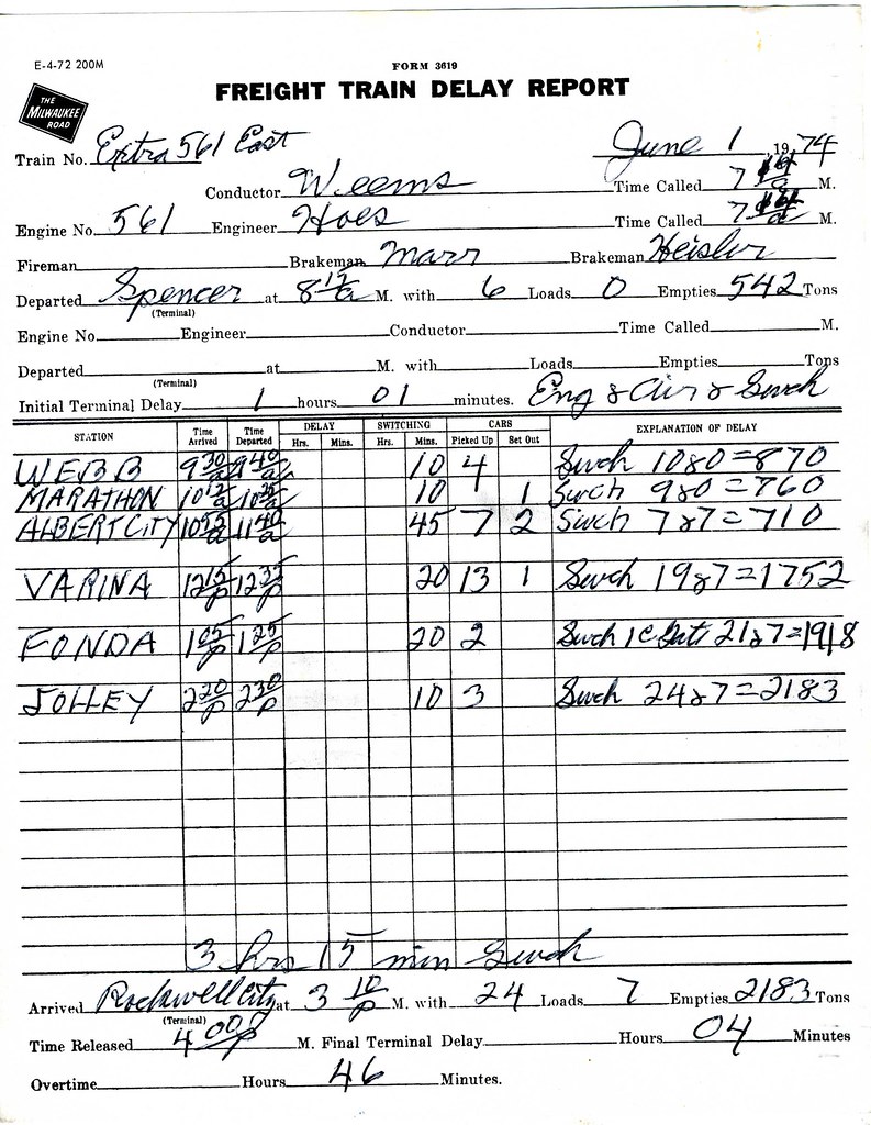 Milwaukee Road Delay Report from Iowa Division Another del… Flickr