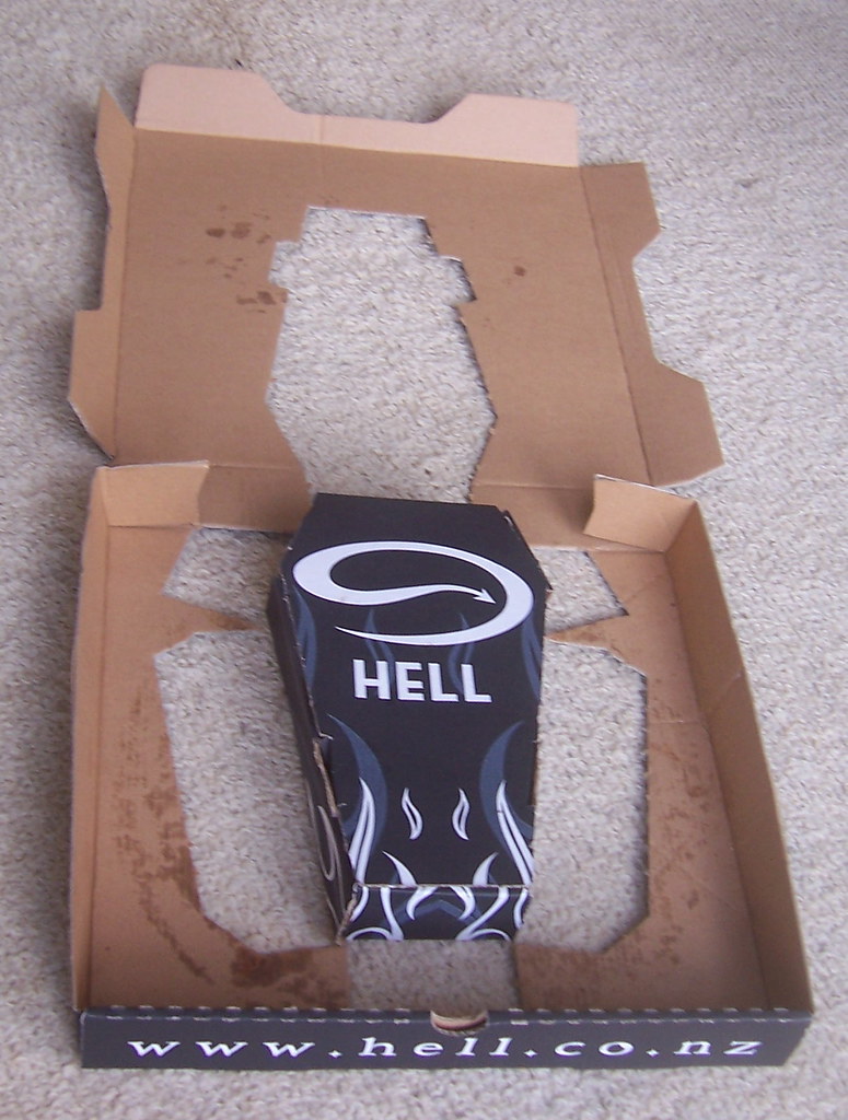 Hell Pizza box morphed into a coffin You can punch out the… Flickr