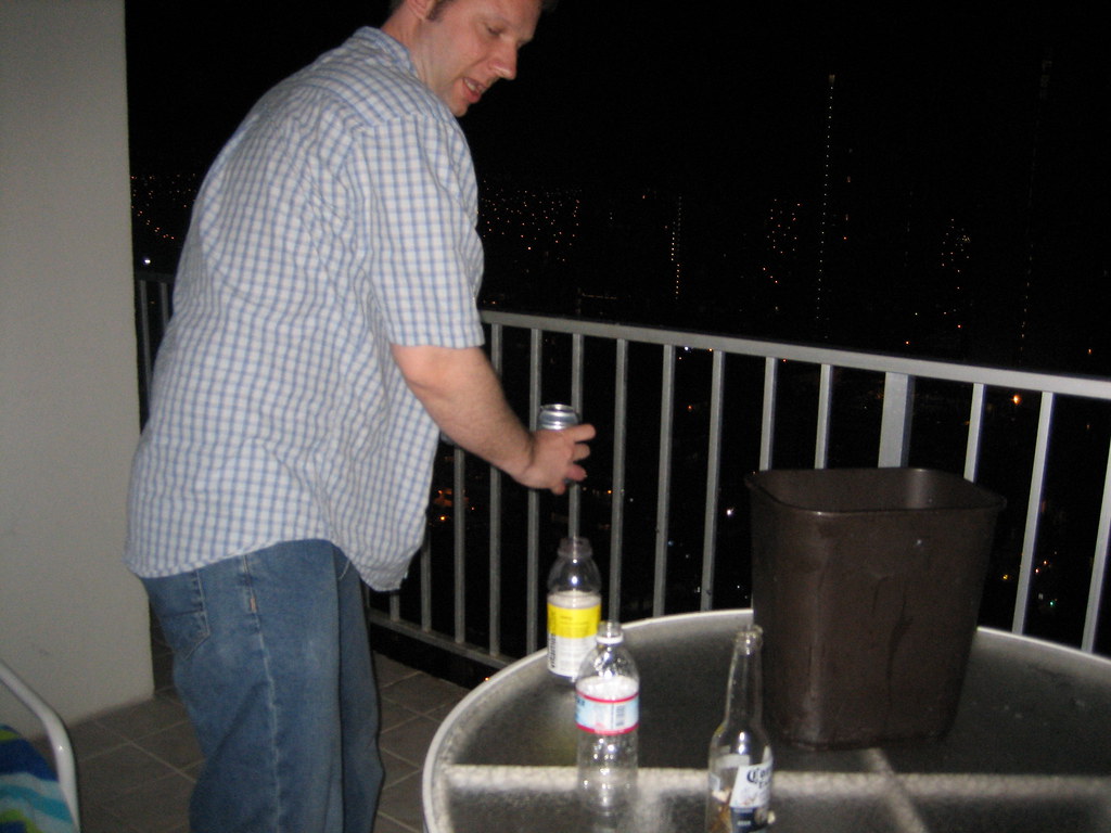 David throwing water off balcony Joe Czarnik Flickr