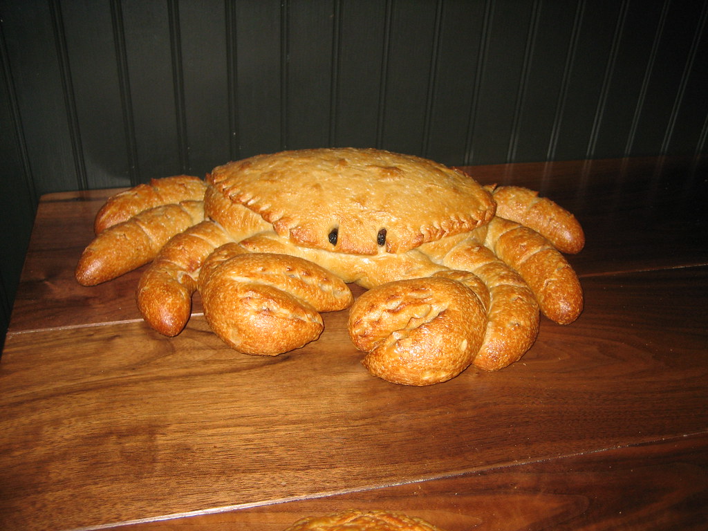 Crab Bread A loaf of sour dough bread shaped like a crab t… Flickr