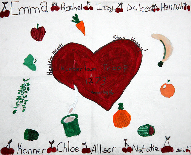 By the Huntertown Girl Scout troop 1273 and Leader Liz Pitcher from