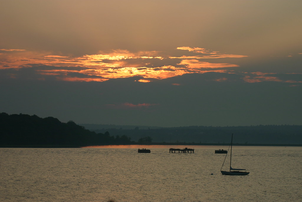 harbor at sunset Stockton Springs harbor, Maine. Nico Brooks Flickr