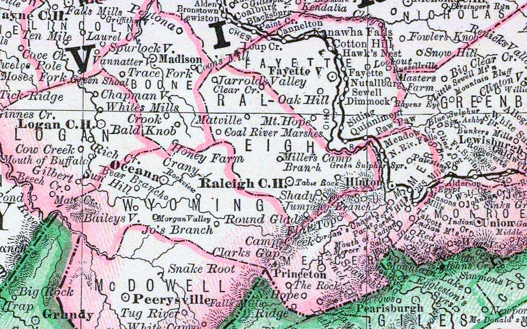 Map 1879 1879 map of Raleigh County, by Rand McNally. Jeff Miller