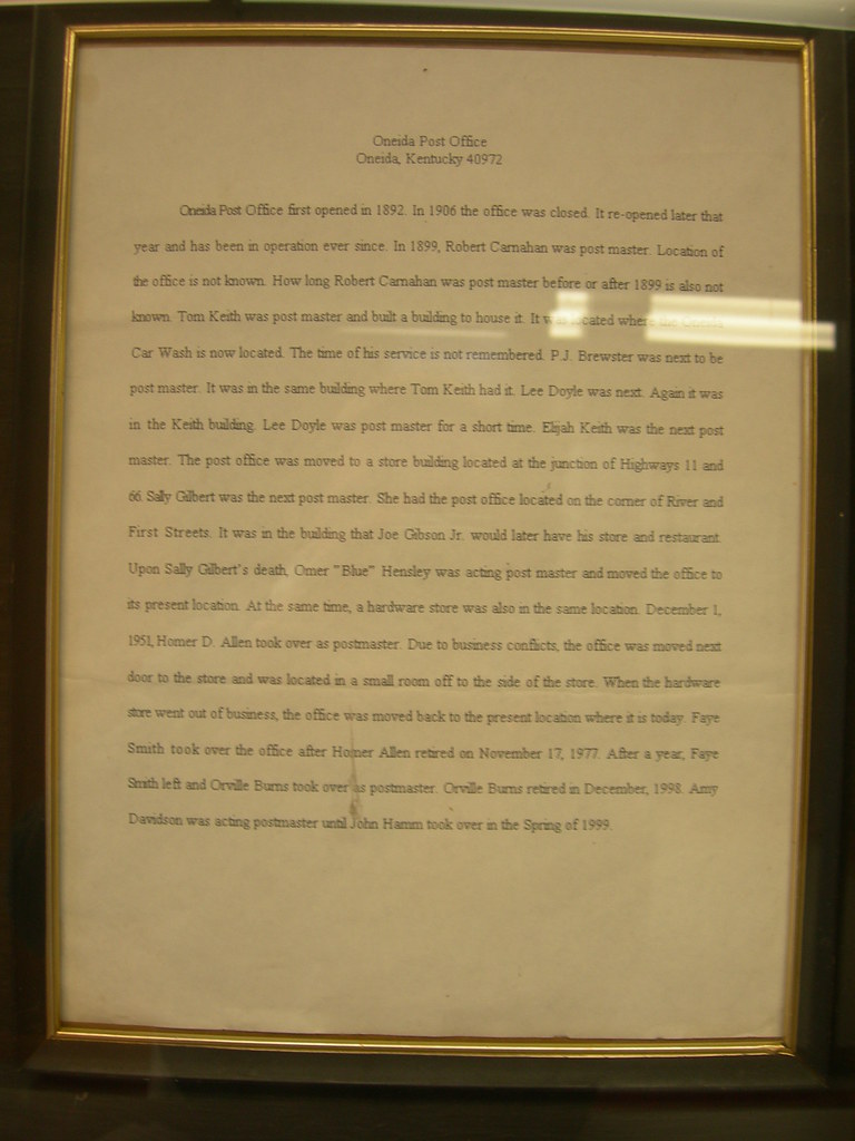Oneida Kentucky Post Office History Jimmy Emerson, DVM Flickr