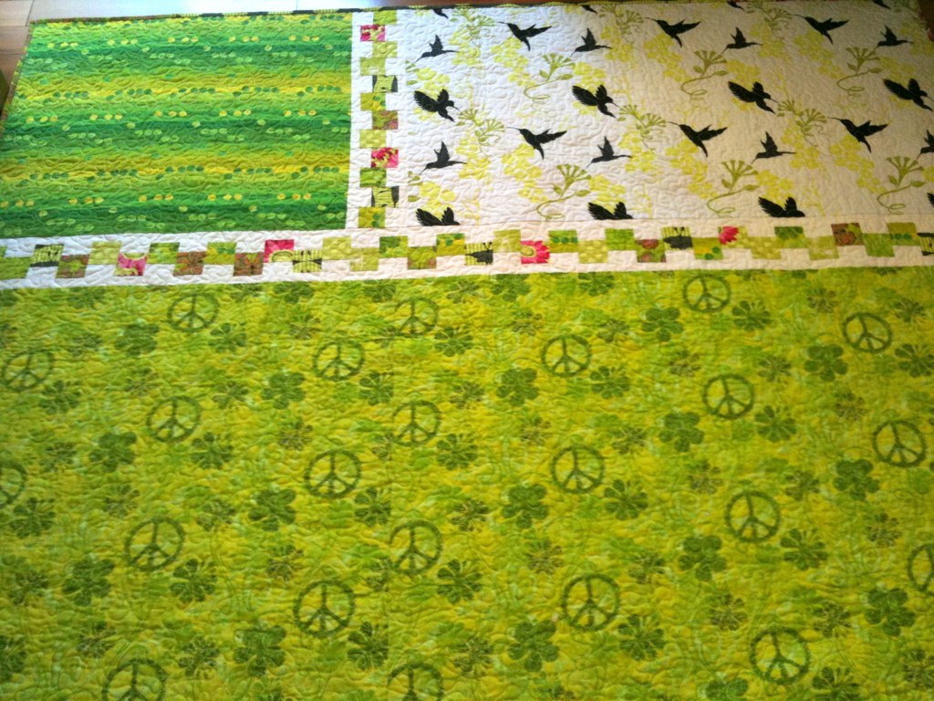 230511 lime green quilt, back shecanquilt Flickr