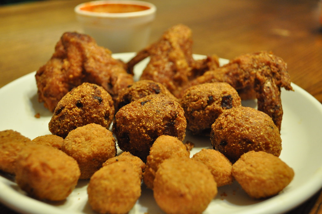 Fried Okra, Hush Puppies, Wings Shorty & Wags Chicken Wing… Flickr