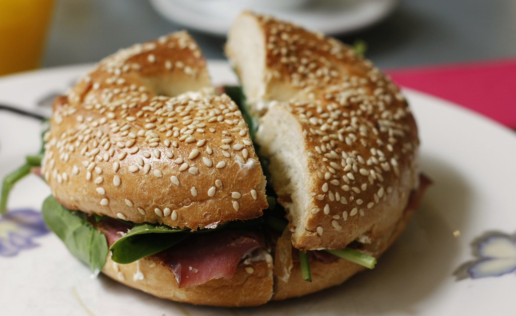 Bagel Sandwich Beef pastrami, cream cheese, echalote chutn… Flickr
