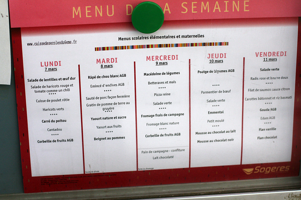 french school lunch menu Flickr