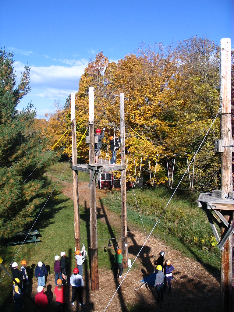 High Ropes A group of students out on the high ropes cours… Flickr
