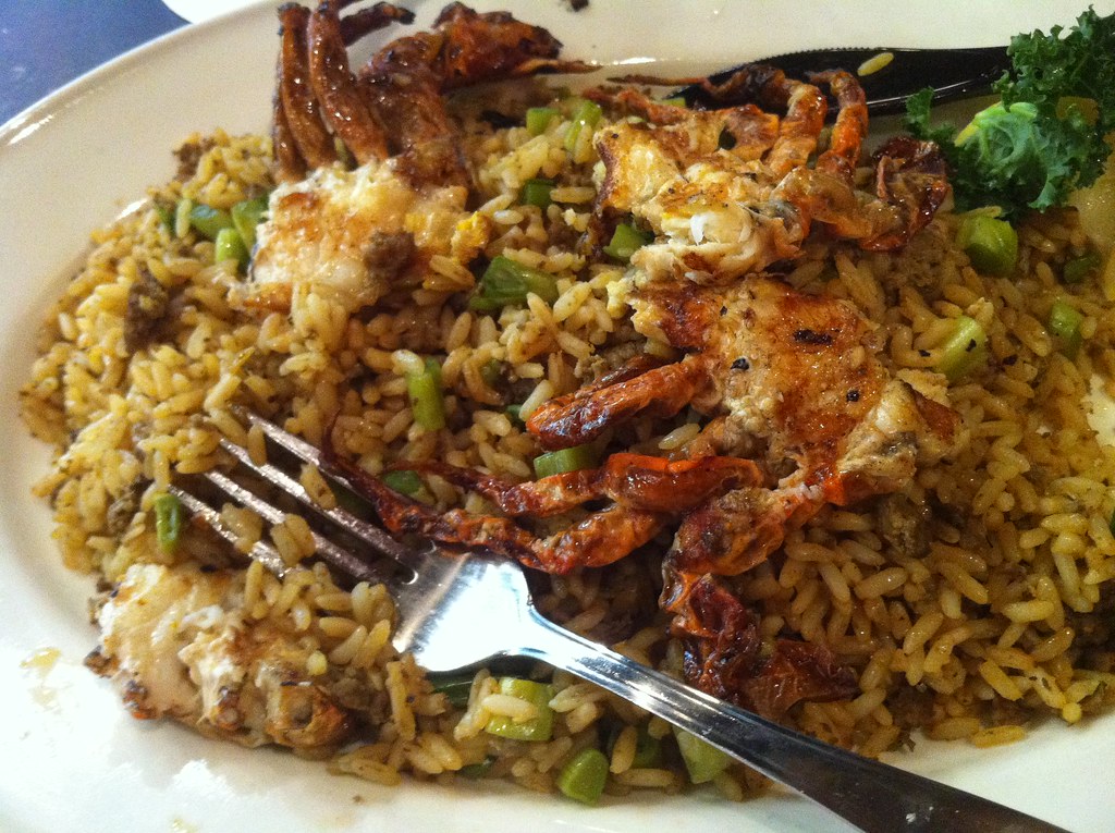 Grilled softshell crab with Dirty Rice at Pappadeaux's in… Flickr