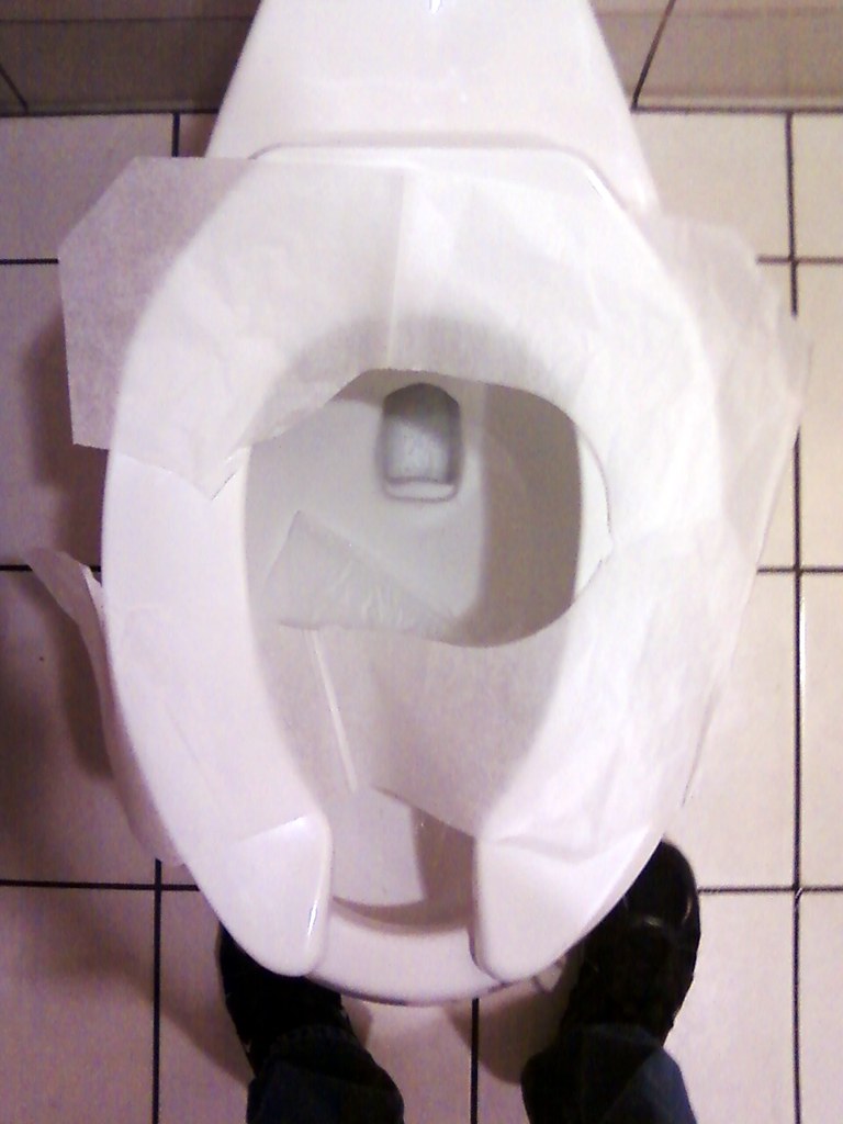 How to Position a Flushable Toilet Seat Cover Posted via e… Flickr