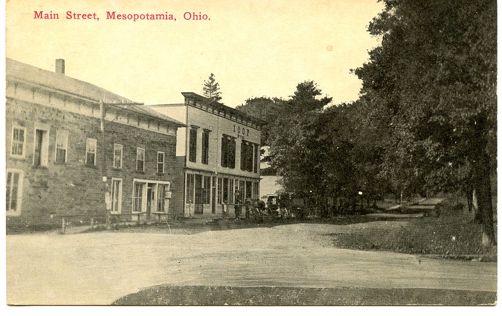 Mesopotamia Ohio circa 1915 Postcard deoicting Main Street… Flickr