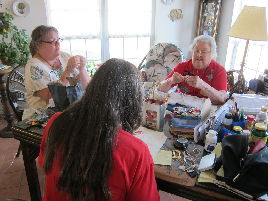 Crafty The ladies spent Sunday afternoon doing their needl… Flickr