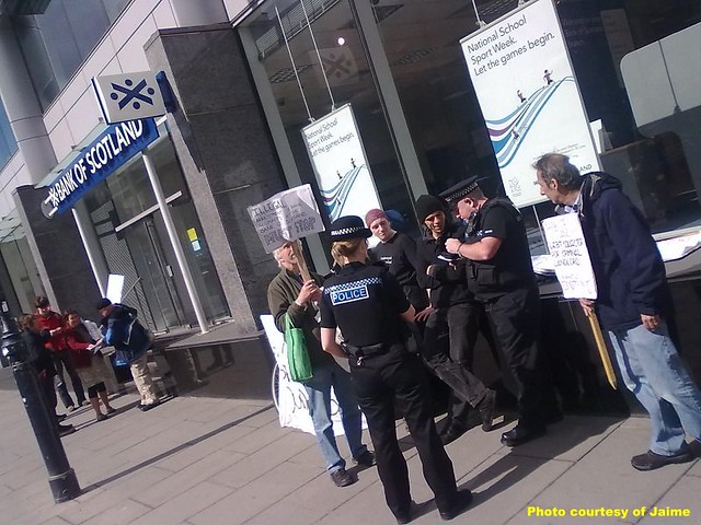Bank of Scotland demonstrators protest unlawful arrest of … Flickr