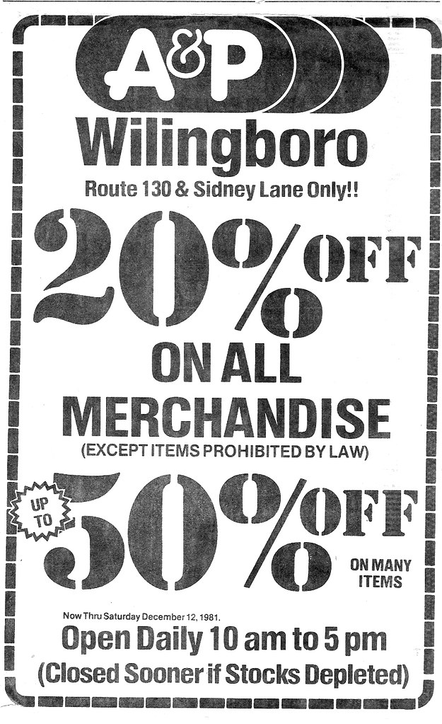 A&P Willingboro NJ Closing Ad 1281 Ad from December, 1981 … Flickr